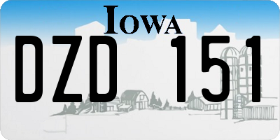 IA license plate DZD151