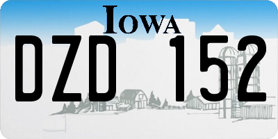 IA license plate DZD152