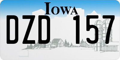 IA license plate DZD157