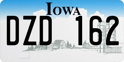IA license plate DZD162