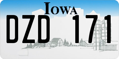 IA license plate DZD171