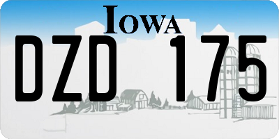 IA license plate DZD175