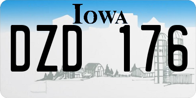 IA license plate DZD176