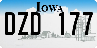 IA license plate DZD177