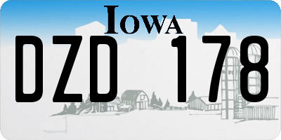 IA license plate DZD178