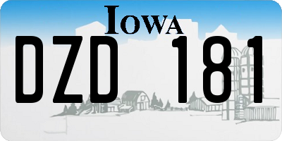 IA license plate DZD181