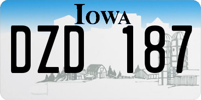 IA license plate DZD187