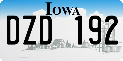 IA license plate DZD192