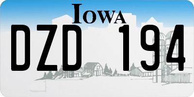 IA license plate DZD194