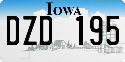 IA license plate DZD195