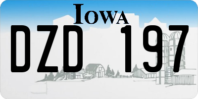 IA license plate DZD197