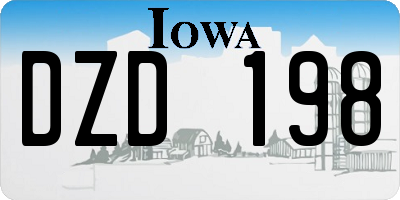 IA license plate DZD198