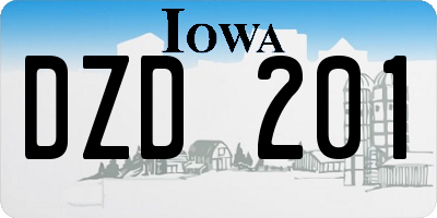 IA license plate DZD201