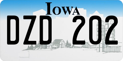 IA license plate DZD202