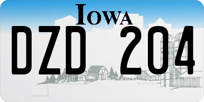IA license plate DZD204