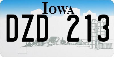 IA license plate DZD213