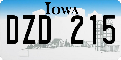 IA license plate DZD215