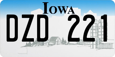 IA license plate DZD221