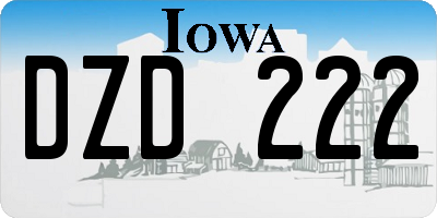 IA license plate DZD222