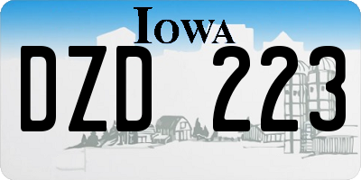 IA license plate DZD223