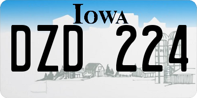 IA license plate DZD224