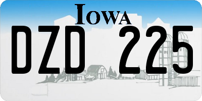 IA license plate DZD225