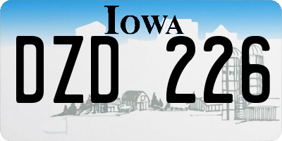 IA license plate DZD226