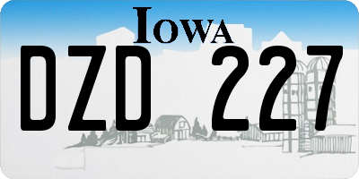 IA license plate DZD227