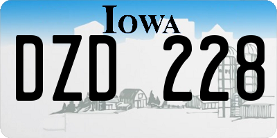 IA license plate DZD228