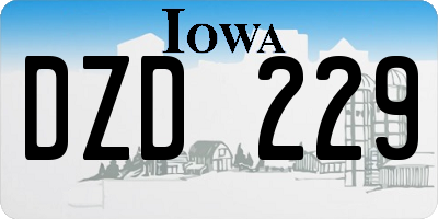 IA license plate DZD229