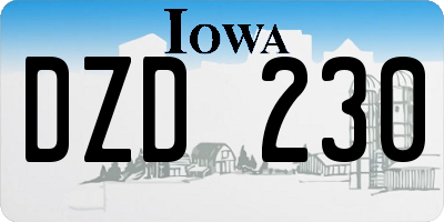 IA license plate DZD230