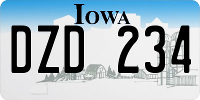 IA license plate DZD234