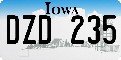 IA license plate DZD235