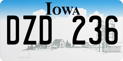 IA license plate DZD236