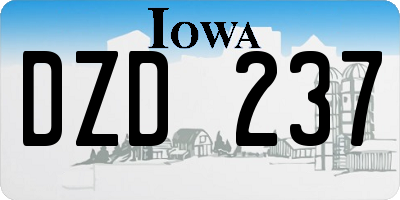 IA license plate DZD237