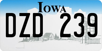 IA license plate DZD239