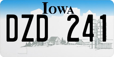 IA license plate DZD241