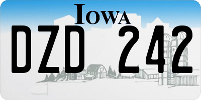 IA license plate DZD242