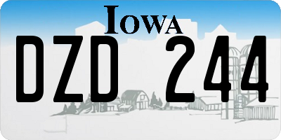 IA license plate DZD244