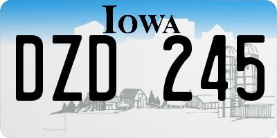 IA license plate DZD245