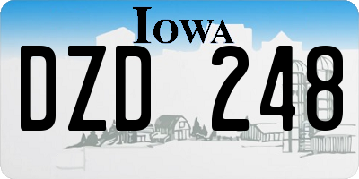 IA license plate DZD248