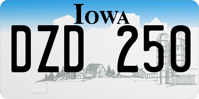 IA license plate DZD250