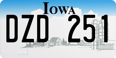 IA license plate DZD251
