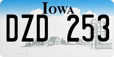 IA license plate DZD253