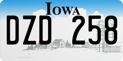 IA license plate DZD258