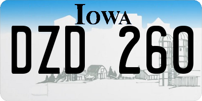 IA license plate DZD260