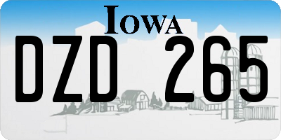 IA license plate DZD265