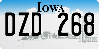 IA license plate DZD268