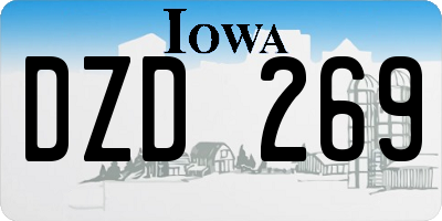 IA license plate DZD269