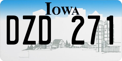 IA license plate DZD271